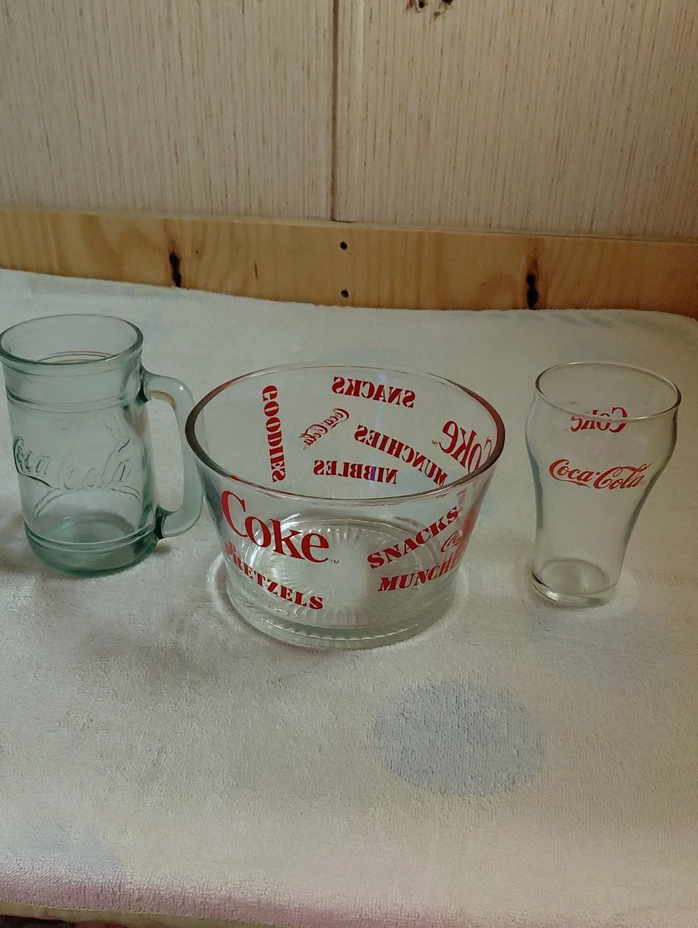 Coca-Cola 1980s Vintage Snack Bowl + Signature Glass And Mug